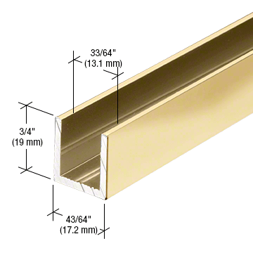 U-profil - Shiny Gold - 1,2 m - 19x17x19 mm