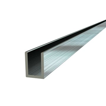 U-profil - Borstat stål look - 2500 mm - 19x14,3x19x2 mm