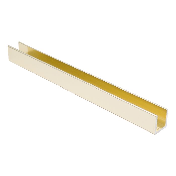 U-profil - Blank Guld - 2,41 m - 19x17x19 mm