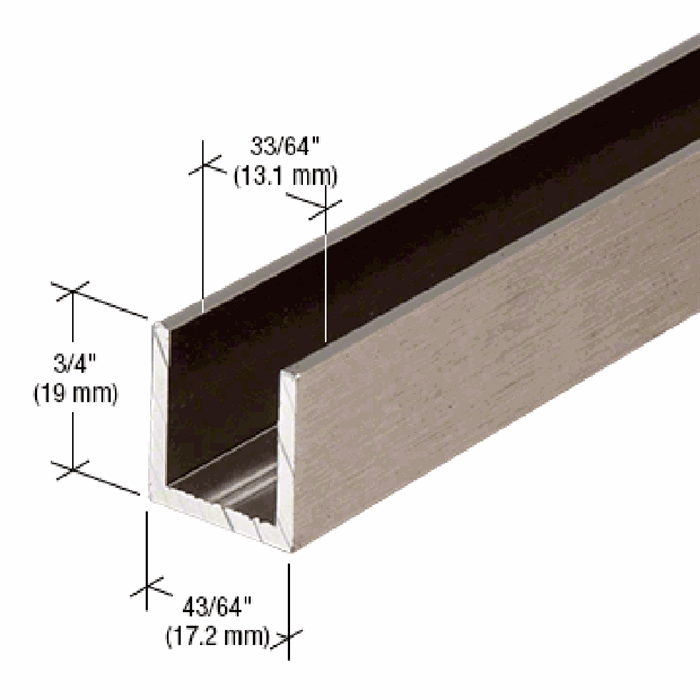 U-profil - Borstat stål - 2,41 m - 19x17x19 mm