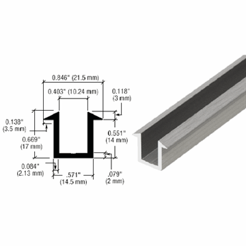 Profil till murning - Blank Krom - 2,40 m till 8-10 mm