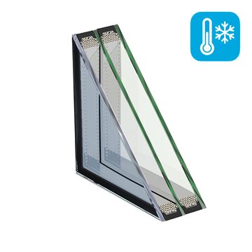 3-glas lågenergi isolerglas med Silverstar Selekt 70 (4+4+4)