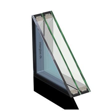 Termiskt takglas 3 lager - Laminerat glas på utsidan