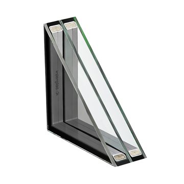 Sauna isolerruta 3-lagers med härdat grått glas